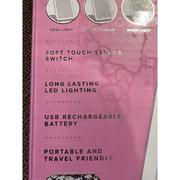 IMPRESSIONS HELLO KITTY TOUCH PAD MINI TRI-TONE LED MAKEUP MIRROR NEW - Picture 4 of 11